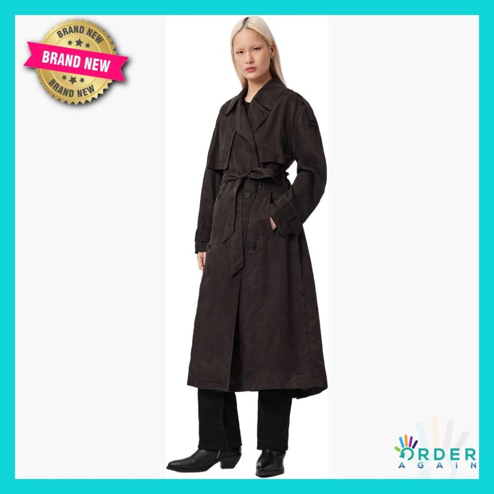 Classic Trench Coat Elegant Minimal Chic Tailored Long Sleeve Dry Clean Only